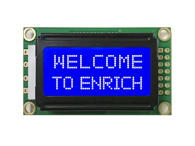 1.6寸顯示屏 藍(lán)底白字 帶驅(qū)動IC COB黑白屏模塊 0802點陣屏